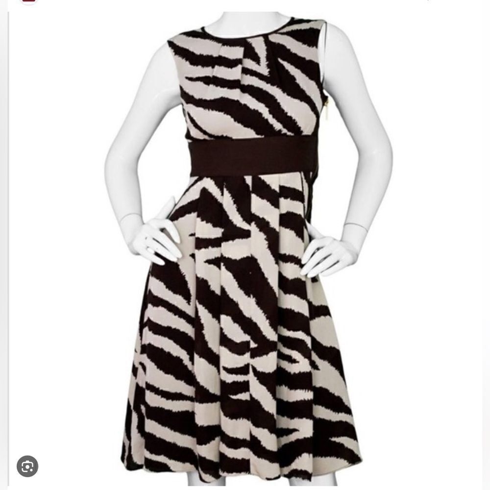 Michael Kors Silk Fit and Flare Print Dress